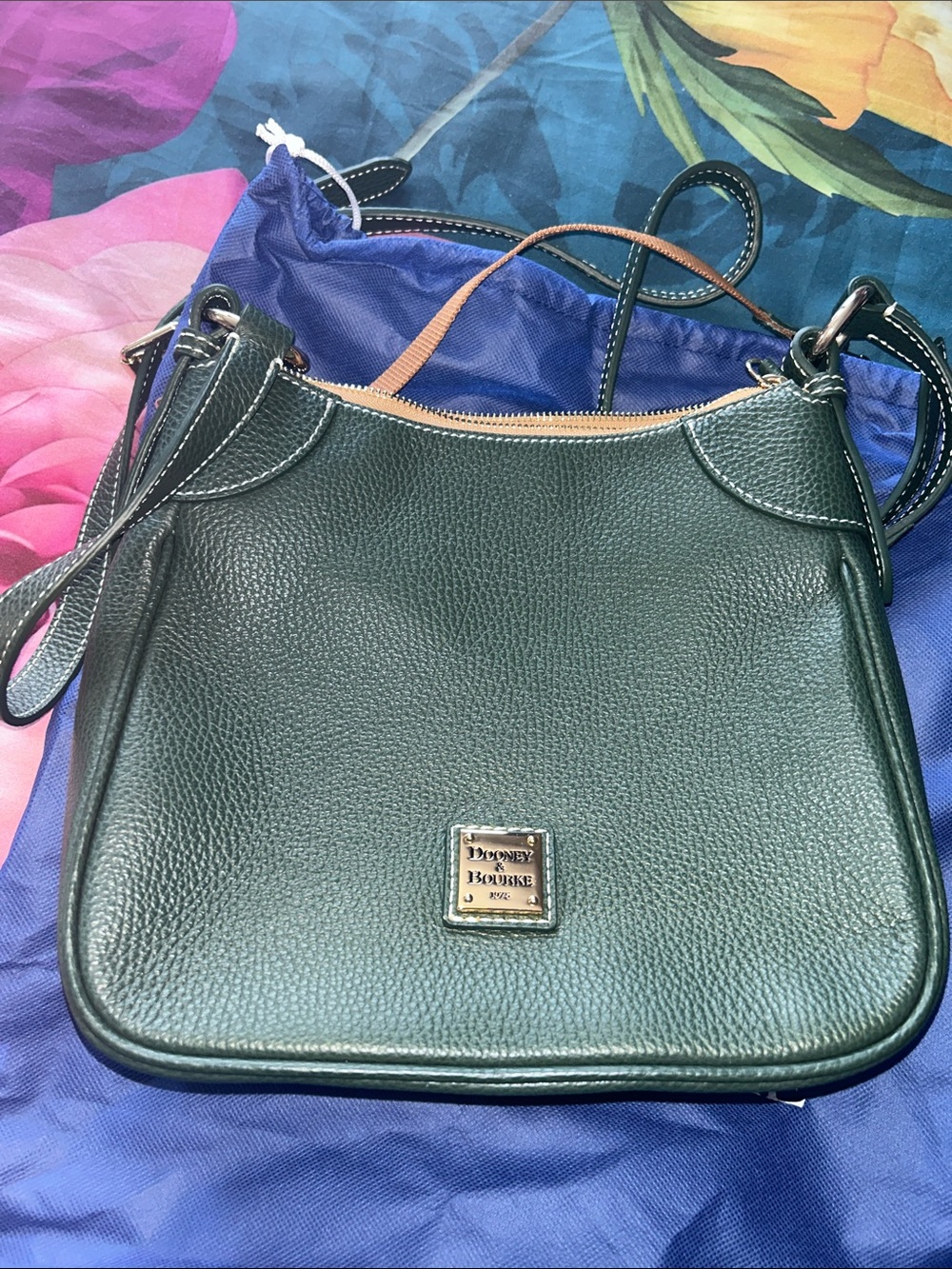 Dooney & Bourke Dark Green Lucca Leather Crossbody